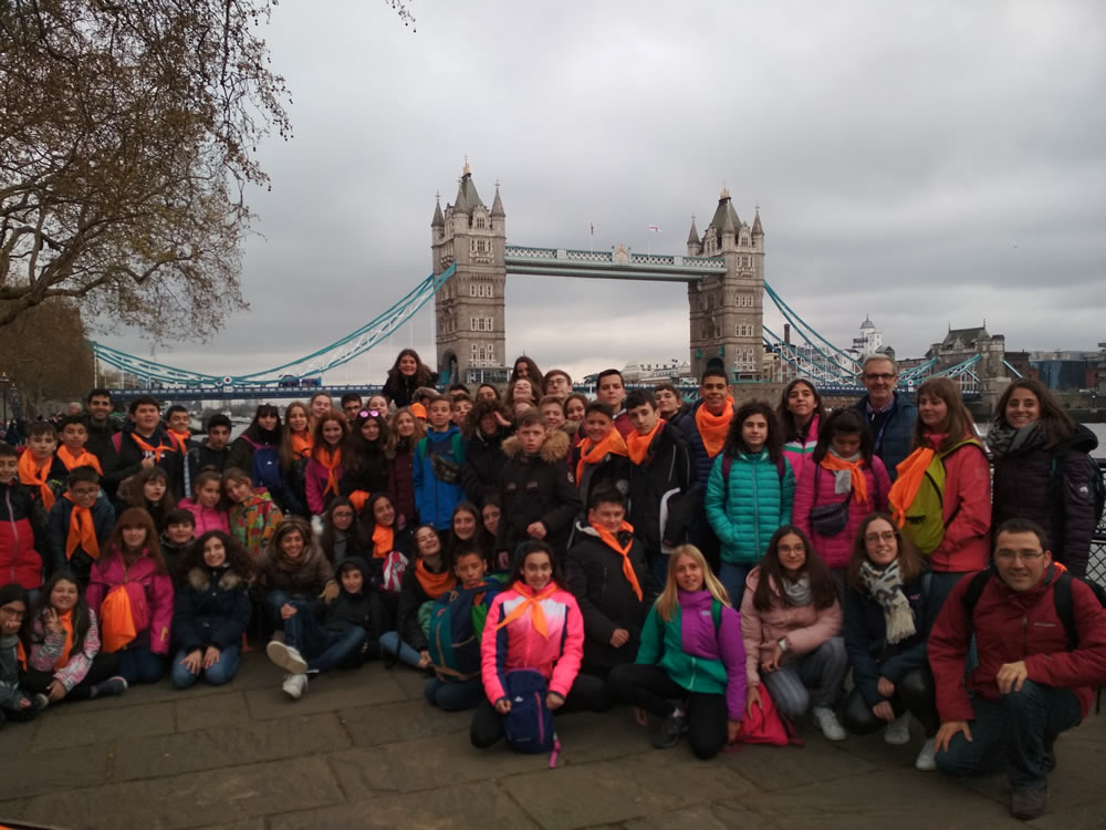 Alumnado del Colegio Santa Ana durante una inmersión lingüística en Londres
